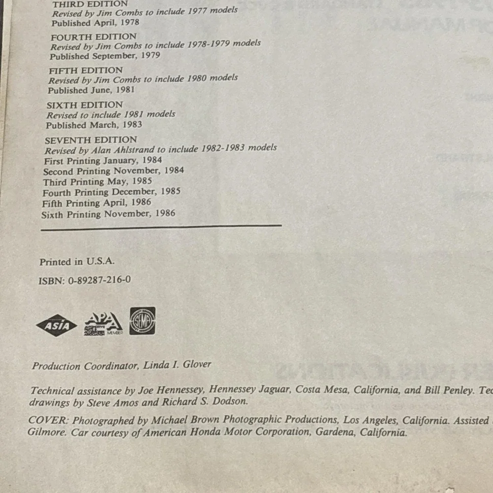Clymer Honda Civic 1973-1983 Shop Manual A227 CVCC Repair Guide Vintage